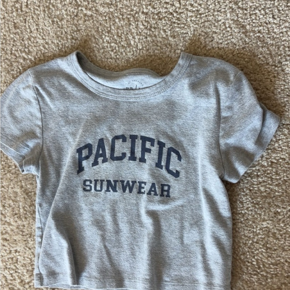 Pacific Sunwear Gray Crop T-Shirt
